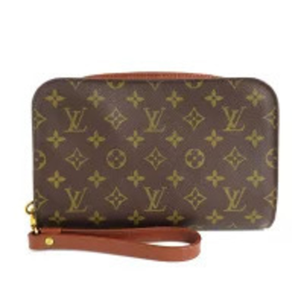 Louis Vuitton Orsay Monogram Pouch Shoulder Bag Canvas Leather Brown